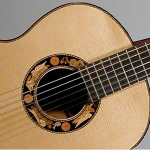 Front of a concert spanish guitar